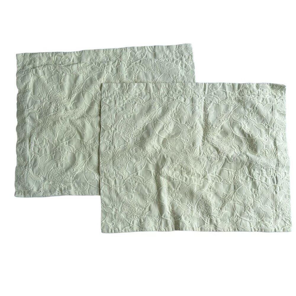 Pottery Barn Pillow Sham Buttery Yellow Flowers Floral Embroidered Standard